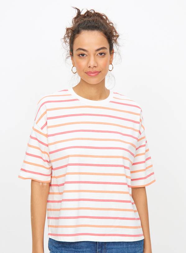 Pink Stripe Boxy Fit T-Shirt 14